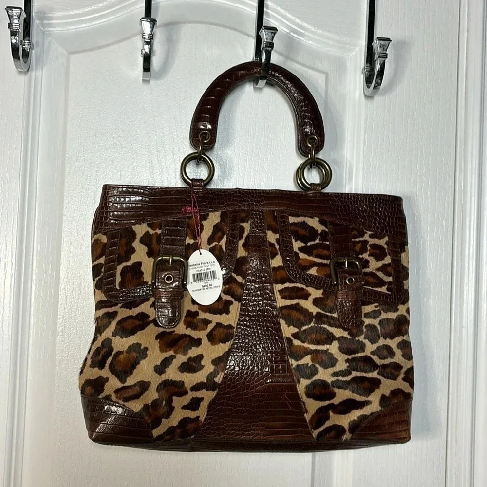 Isabella Fiore Casablance-Tiana Women's Authentic Tote Purse Alligator/Leopard